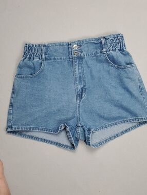 SHEIN Light Blue Elastic Waist Denim Shorts - NWOT L